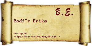 Boér Erika névjegykártya